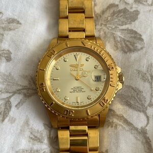 Gold Invicta Automatic Watch